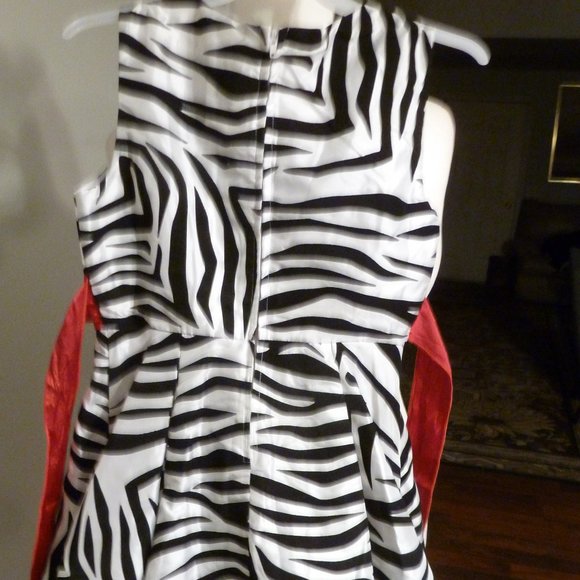 Speechless Zebra print Girls Formal Dress w/ Red bow and belt - Picture 4 of 11